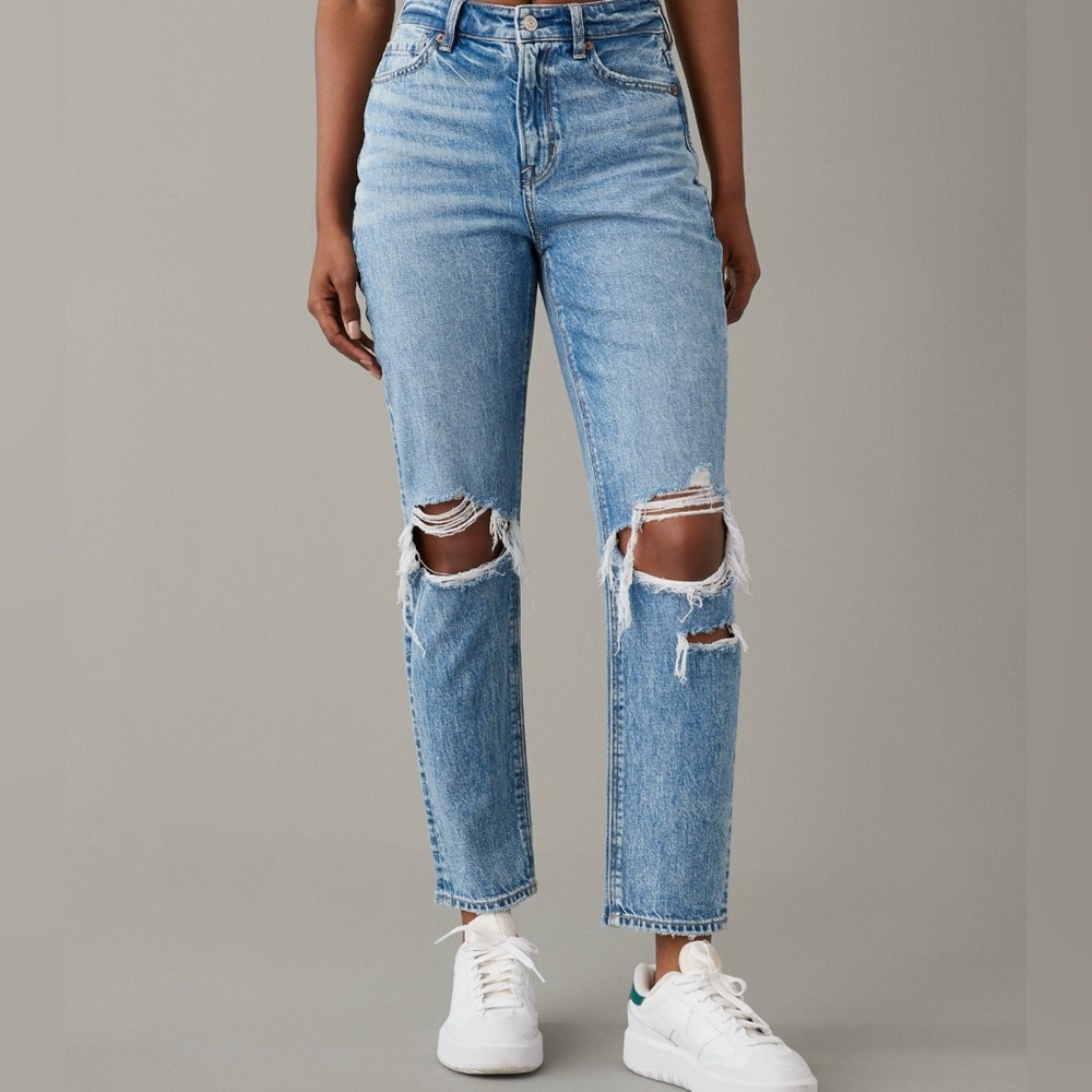 American Eagle Ankle Cropped Mom Jeans